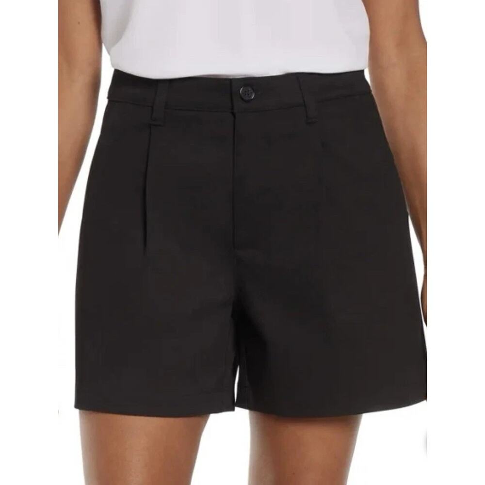 Banana Republic Cotton Pleated Black Shorts Relaxed Dressy Casual Ins 5" 8